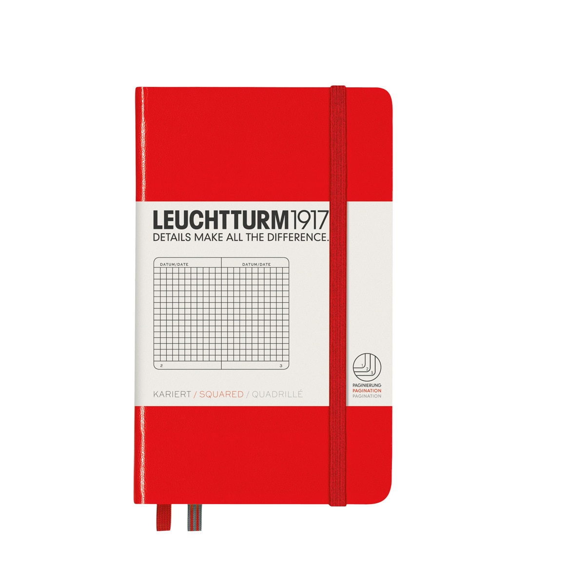 Imagem 0 de Caderno de notas A6 Capa dura Quadriculado 5 x 5 mm Leuchtturm1917 vermelho