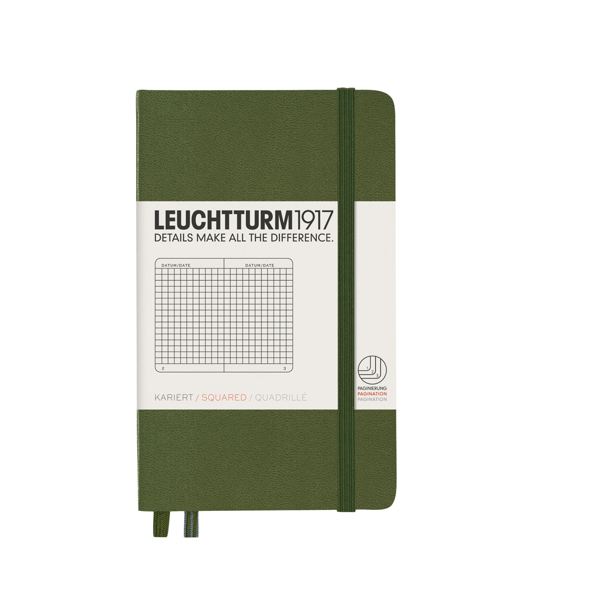 Imagem 0 de Caderno de notas A6 Capa dura Quadriculado 5 x 5 mm Leuchtturm1917 Army