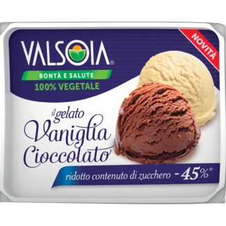 Valsoia Gelado de Baunilha e Chocolate 100% Vegetal -45% Açúcar embalagem 400 g