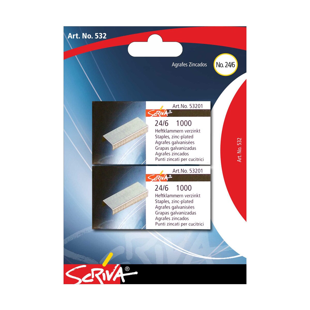 Caixas de Agrafes 2 unidades nº24/6 Scriva 1