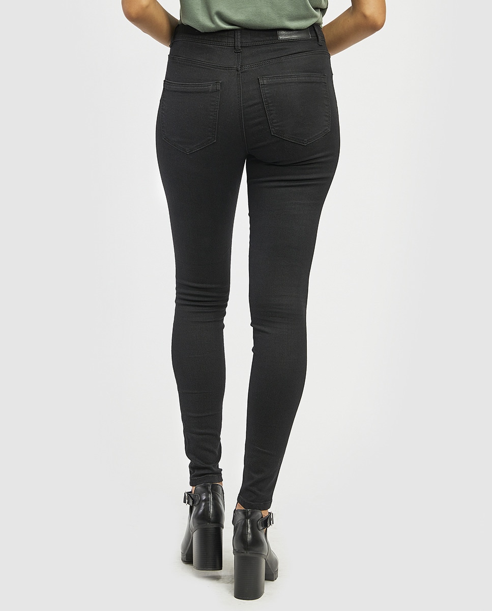 Jeans slim pretas de mulher Preto-2