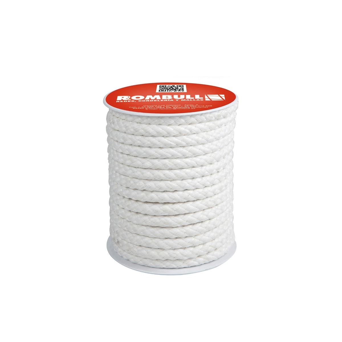 Carrete Cuerda Trenzada Algodón 100% Blanco-1