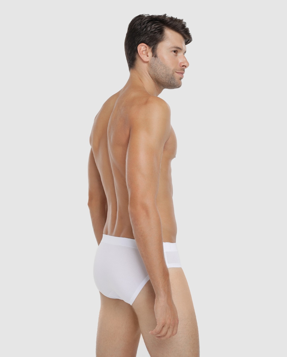 Slip de algodão orgânico branco de homem Branco-2