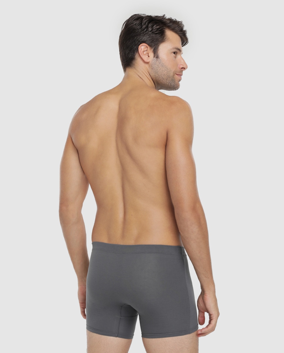 Boxers de malha com algodão orgânico cinzentos de homem Cinzento-2