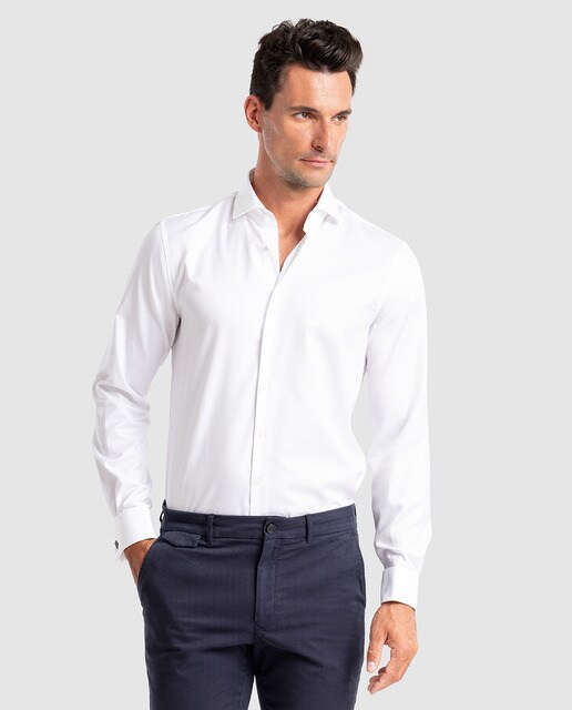 camisa blanca hombre calvin klein