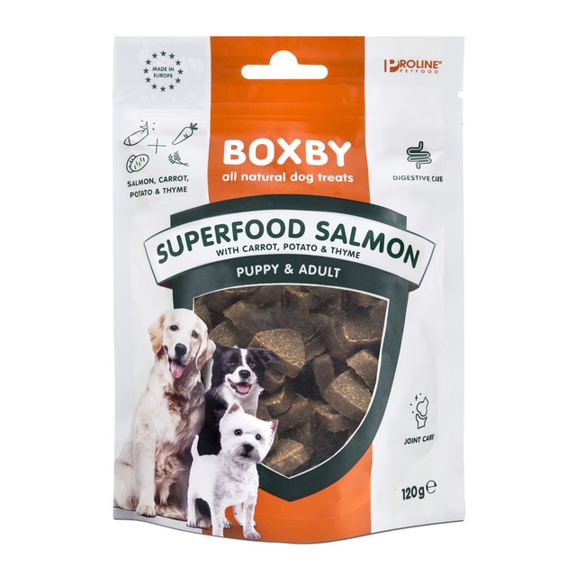 Imagen 0 de Snack para perros cachorros y adultos Boxby Digestive Care salmón 120 g