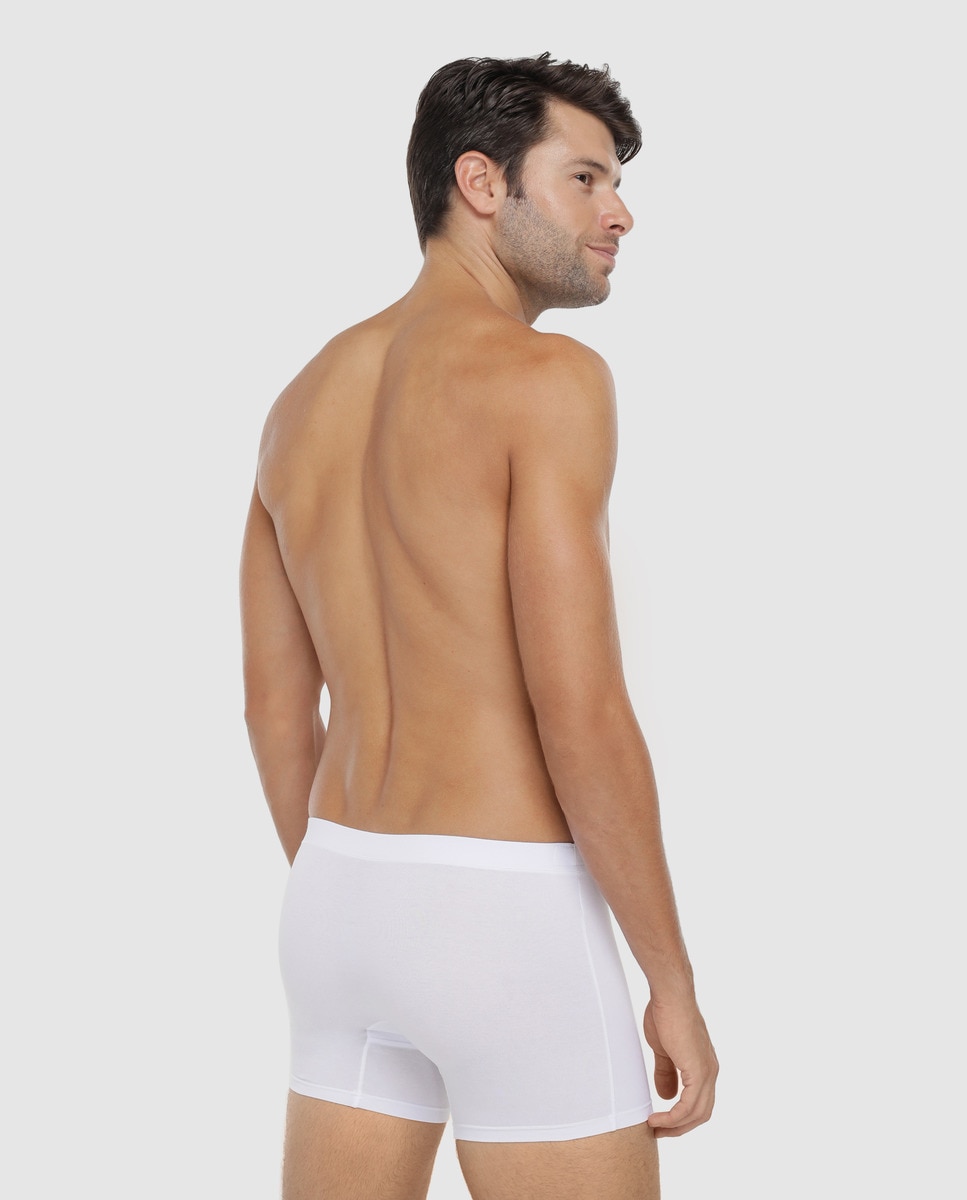 Boxers de malha com algodão orgânico brancos de homem Branco-2
