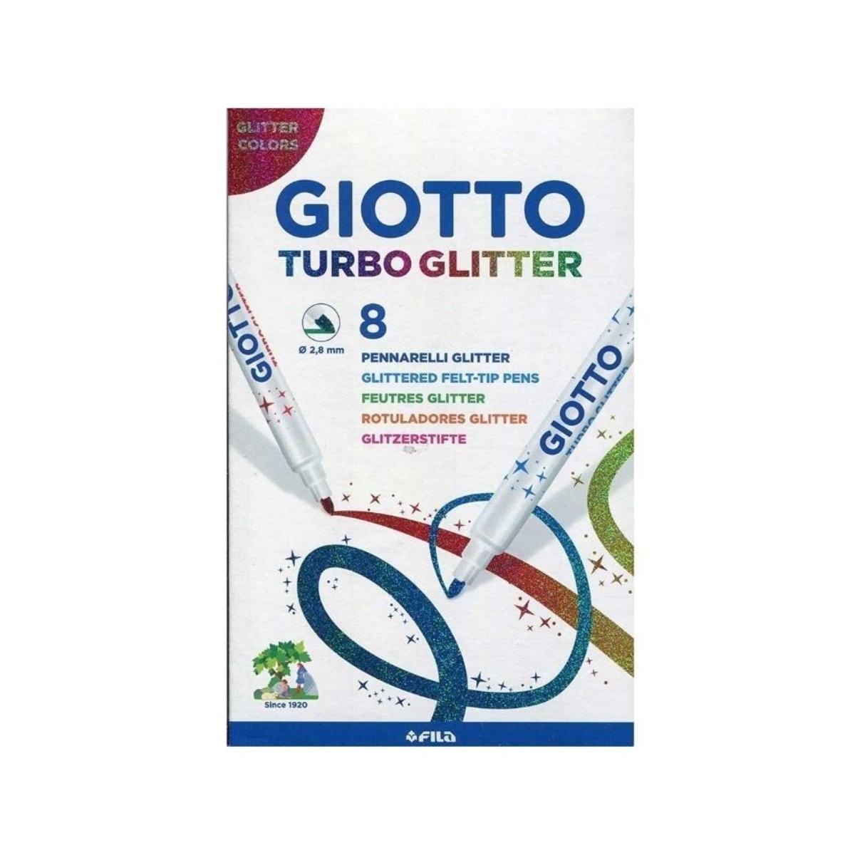 Caixa de 8 Marcadores Turbo Glitter 1