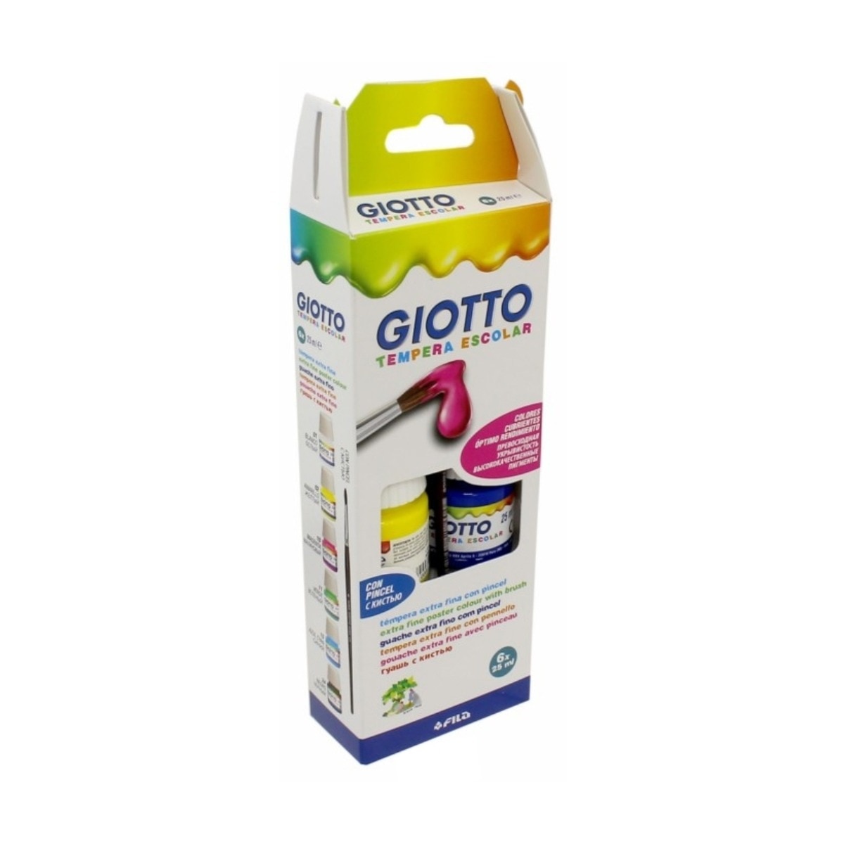 Imagem 0 de Guaches 6 unidades + Píncel Giotto