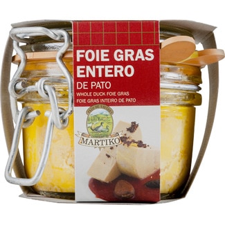 foie gras entero de pato frasco 130 g - Martiko