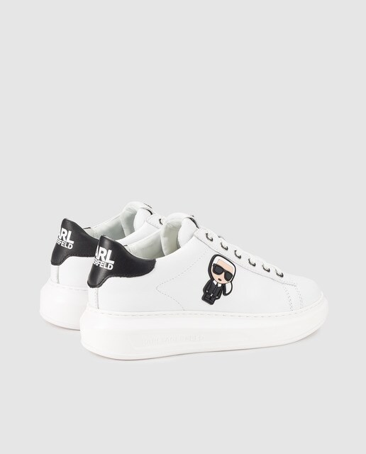 Zapatillas de mujer de piel Karl Lagerfeld en color blanco con logotipo  lateral. Modelo KL62530. · Karl Lagerfeld · El Corte Inglés