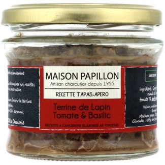 Terrina de Coelho com Tomate e Manjericão frasco 160 g - Maison Papillon
