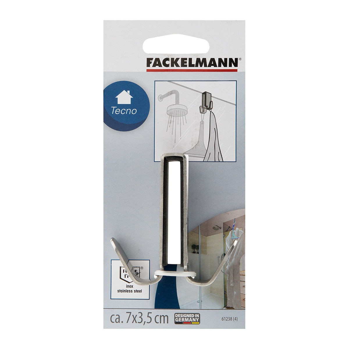 Percha con gancho doble Fackelmann Acero-3