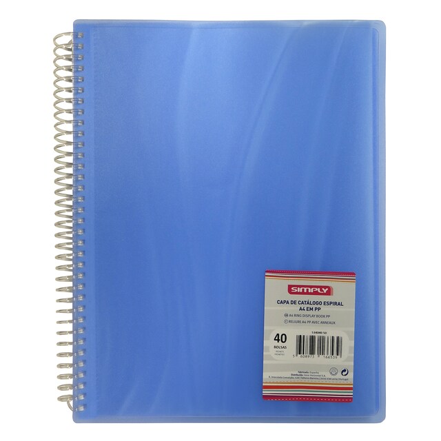 Imagem 0 de Capa Espiral Simply 40 Bolsas Azul