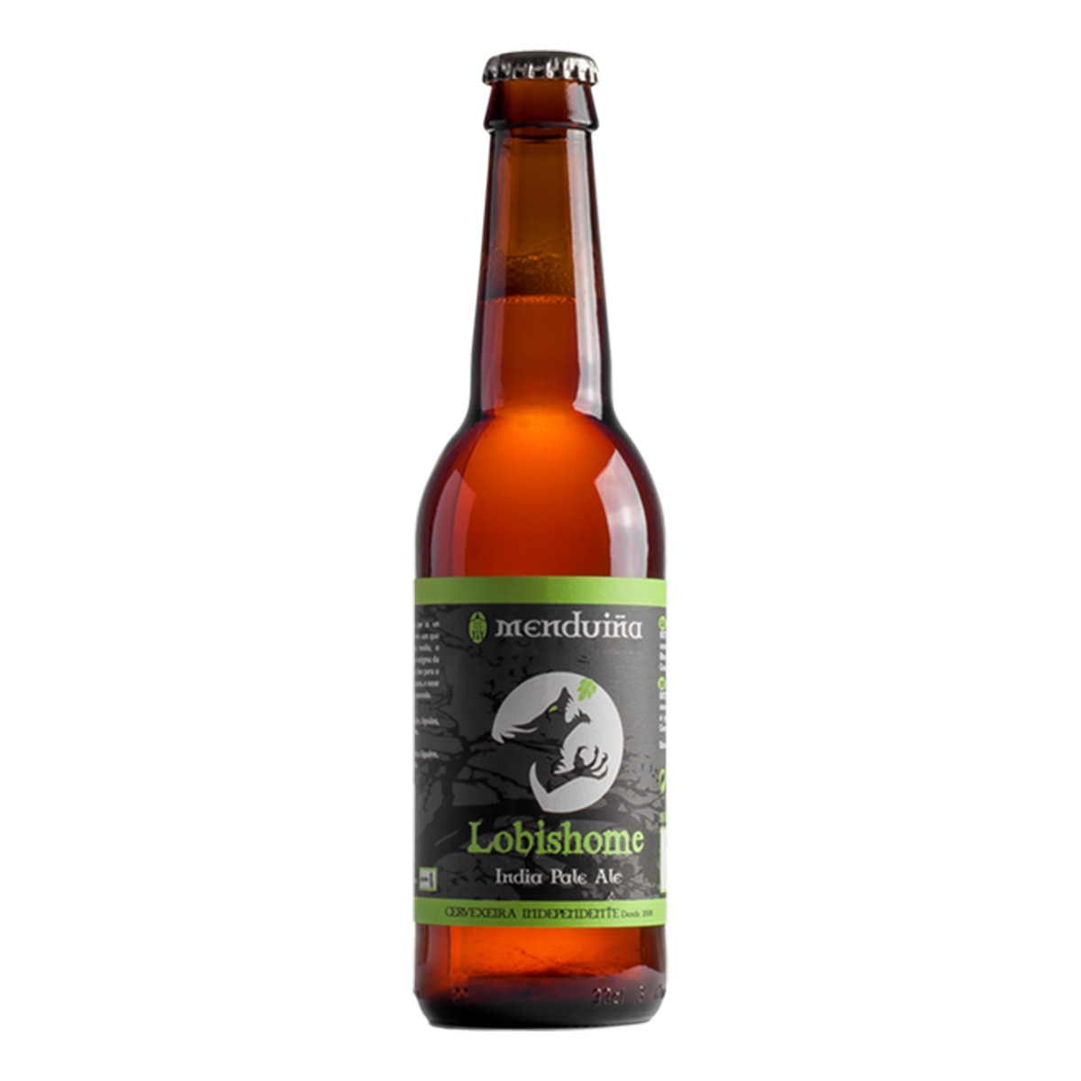 Cerveza rubia artesana gallega Lobishome Menduiña 1
