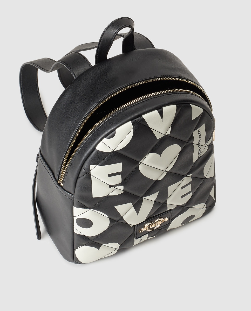 Mochila de mujer Love Moschino en negro con estampado a contraste · Love Moschino · El Corte Inglés
