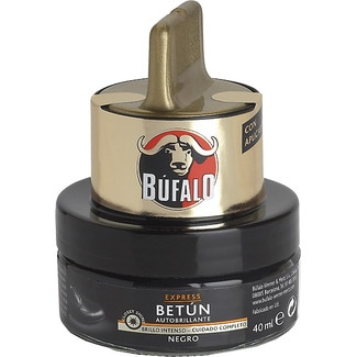 limpia calzado crema 2 en 1 negro tarro 50 ml con aplicador - Bufalo
