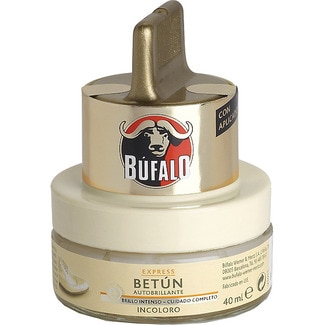 limpia calzado crema 2 en 1 incoloro tarro 50 ml con aplicador - Bufalo