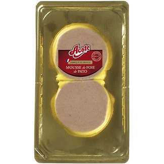 mousse de foie de pato 2 medallones x 100 g envase 200 g - Aoste