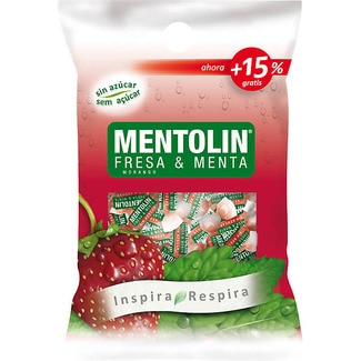 caramelos sabor fresa-menta sin azúcar bolsa 100 g - Mentolin