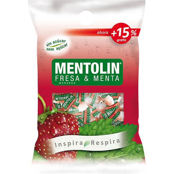 caramelos sabor fresa-menta sin azúcar bolsa 100 g