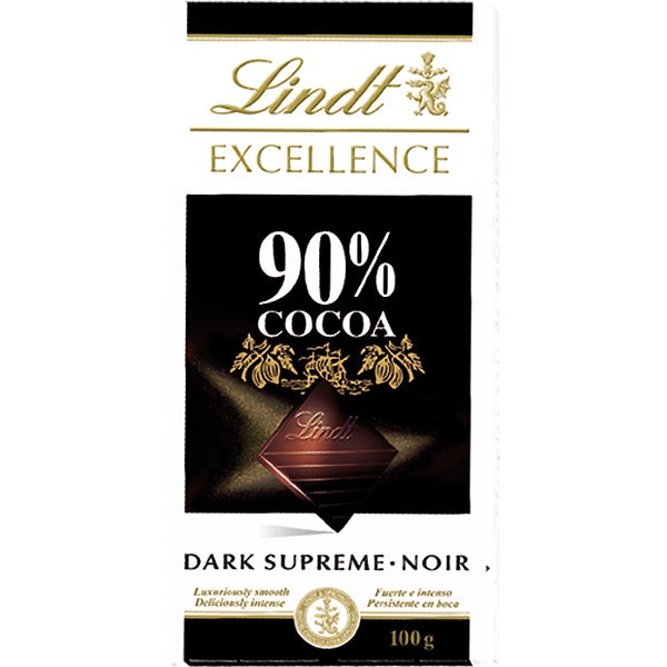 Buy 90 cocoa dark chocolate tablet 100 g · LINDT EXCELLENCE