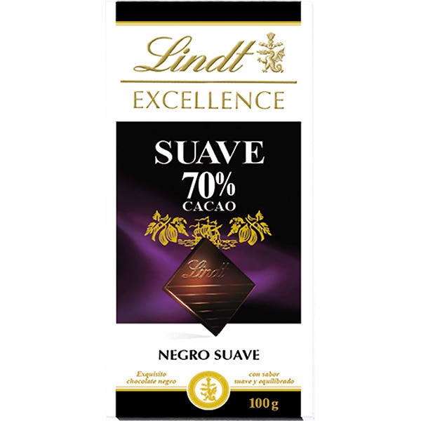 chocolate negro suave 70% cacao tableta 100 g