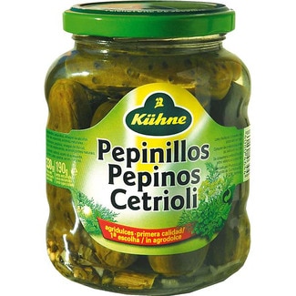 pepinillos tarro 185 g neto escurrido - Kuhne