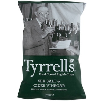 patatas fritas con vinagre de sidra y sal marina bolsa 150 g - Tyrrell's