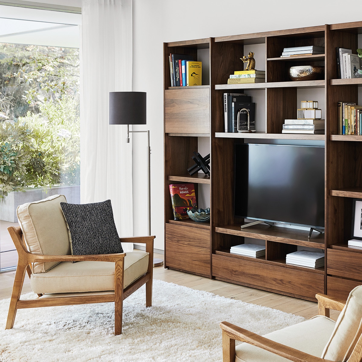 Cortina confeccionada com argolas Lis Natural-7