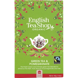 Chá Verde, Romã e Rosas Biológico embalagem 40 g - English Tea Shop