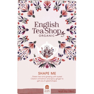 Chá Shape Me Verde de Canela, Ginseng e Gengibre Biológico embalagem 30 g - English Tea Shop