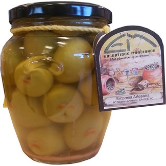 aceitunas gordal rajada a mano frasco 330 g neto escurrido - Encurtidos Murcianos