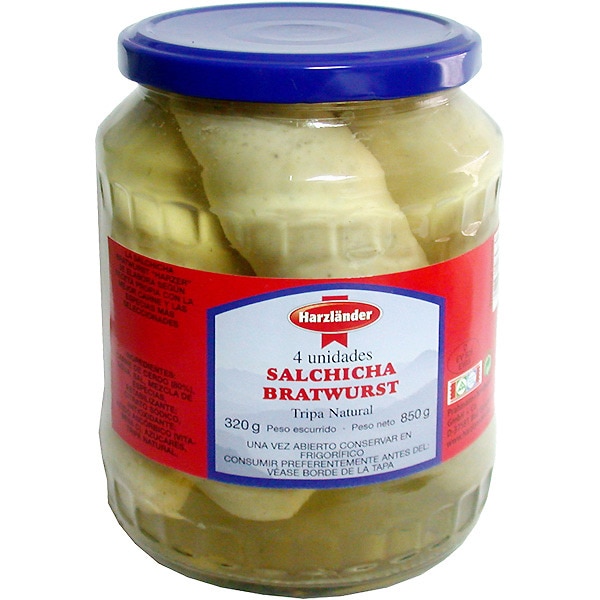 salchichas Bratwurst frasco 320 g neto escurrido
