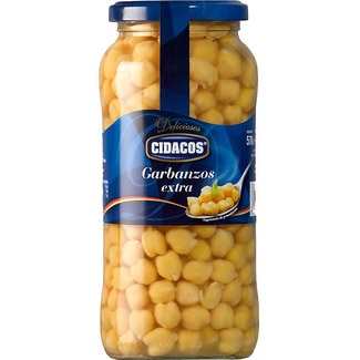 garbanzos cocidos extra al natural frasco 400 g neto escurrido - Cidacos