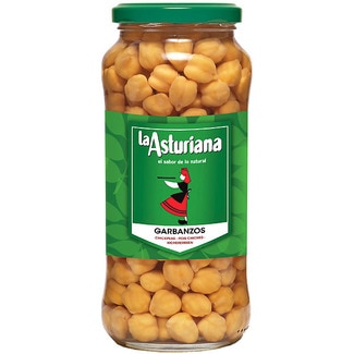 garbanzos cocidos al natural frasco 400 g neto escurrido - La Asturiana