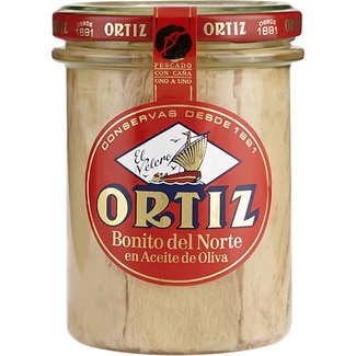 bonito del norte en aceite de oliva frasco 150 g neto escurrido - Ortiz