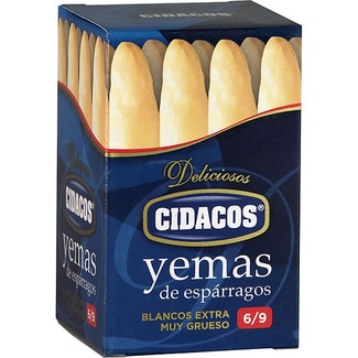 yemas de espárragos 6-9 piezas extra gruesas lata 100 g - Cidacos