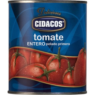 tomate entero pelado primera lata 480 g neto escurrido - Cidacos