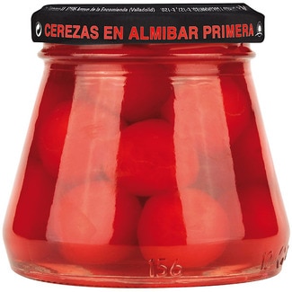 cerezas rojas en almíbar frasco 90 g neto escurrido - Helios