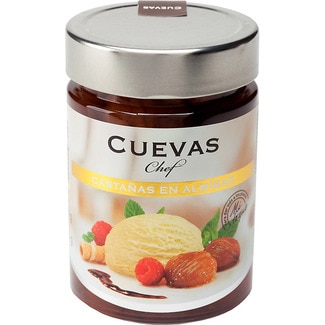 castañas en almíbar ligero frasco 240 g neto escurrido - Cuevas