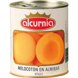 melocotón en almíbar lata 480 g neto escurrido - Alcurnia