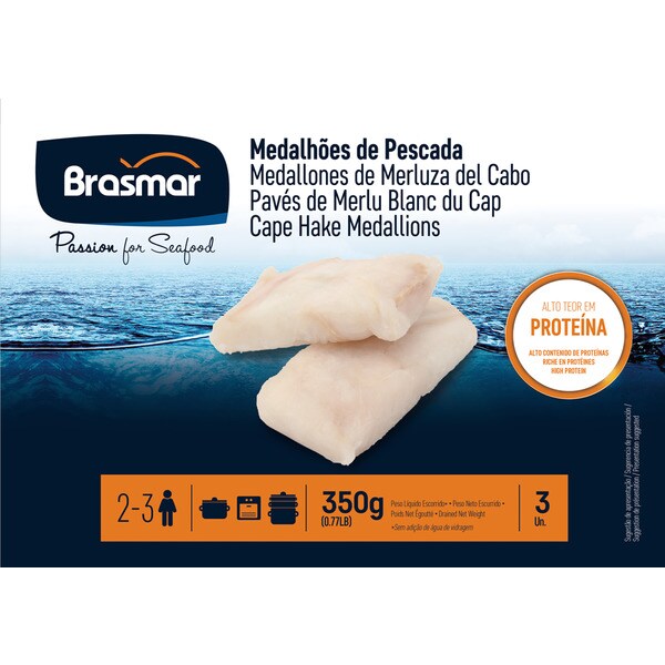 Brasmar Medalhões de Pescada embalagem 350 g