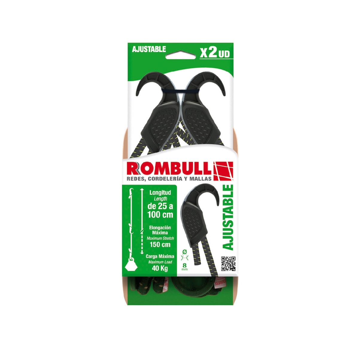 Pulpo Ajustable 100 cm Negro / Verde-2