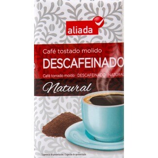Aliada Café Descafeinado Torrado Moído Natural embalagem 250 g