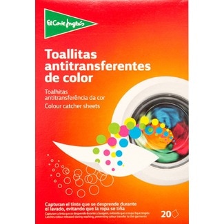 Toalhitas Anti-Transferência de Cor embalagem 20 unidades - El Corte Inglés