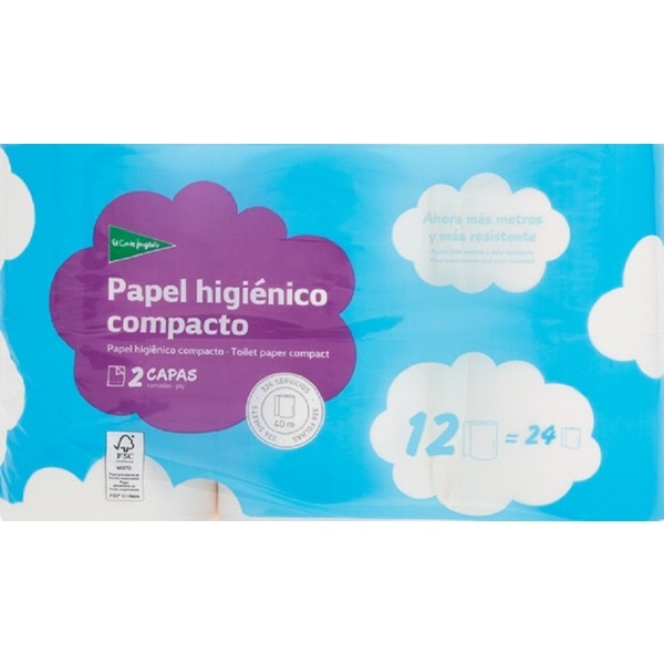 Papel Higiénico Compacto 2 Capas embalagem 12 unidades