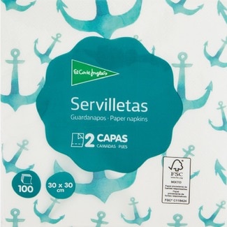 Guardanapos 2 Camadas 30x30 cm embalagem 100 unidades - El Corte Inglés