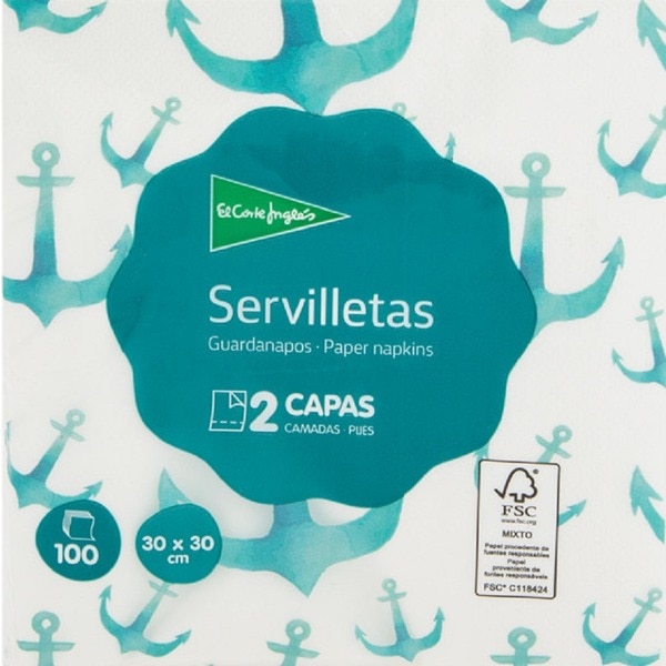 Guardanapos 2 Camadas 30x30 cm embalagem 100 unidades