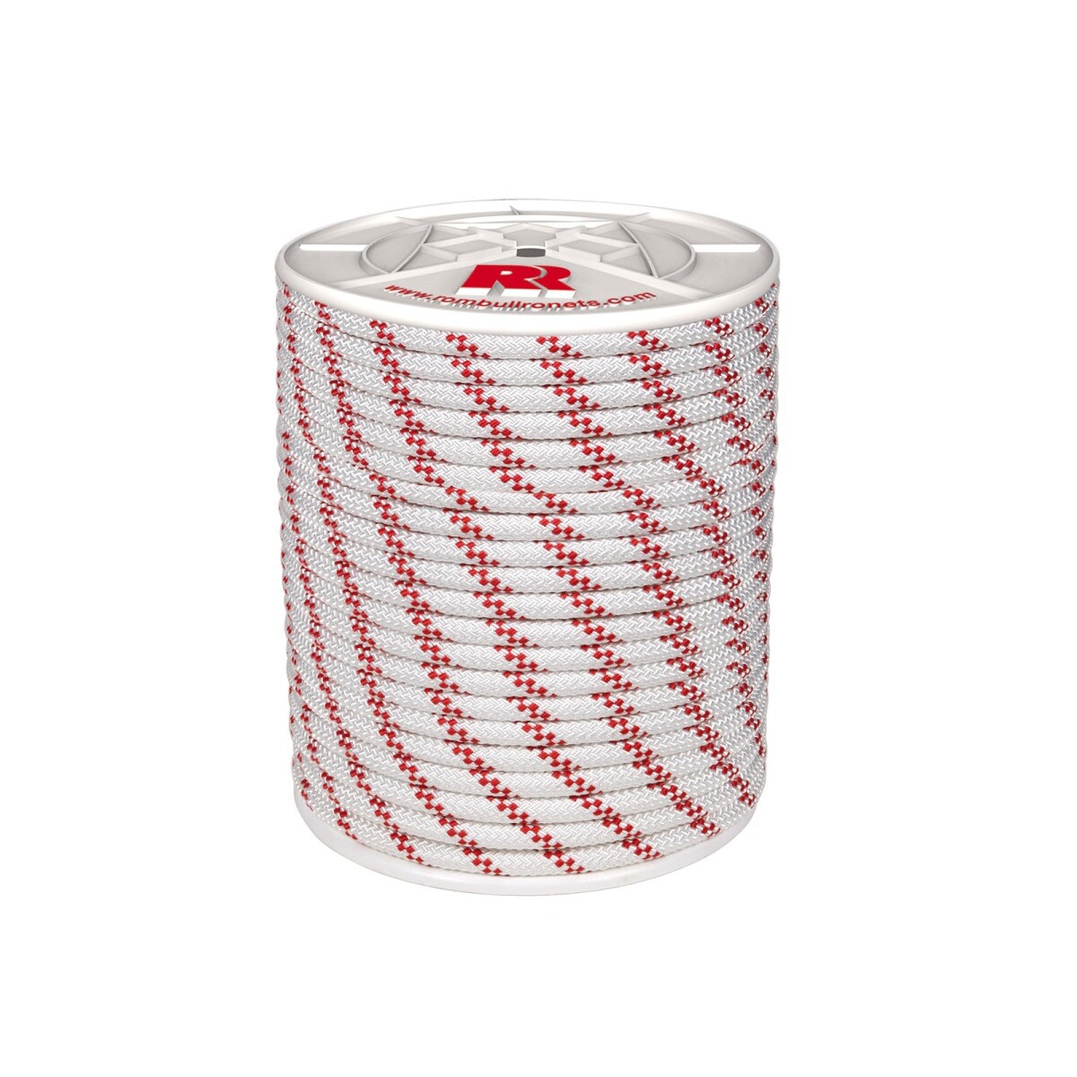 Carrete Cuerda Poliéster Trenzada con alma 25 m Blanco / Rojo-1